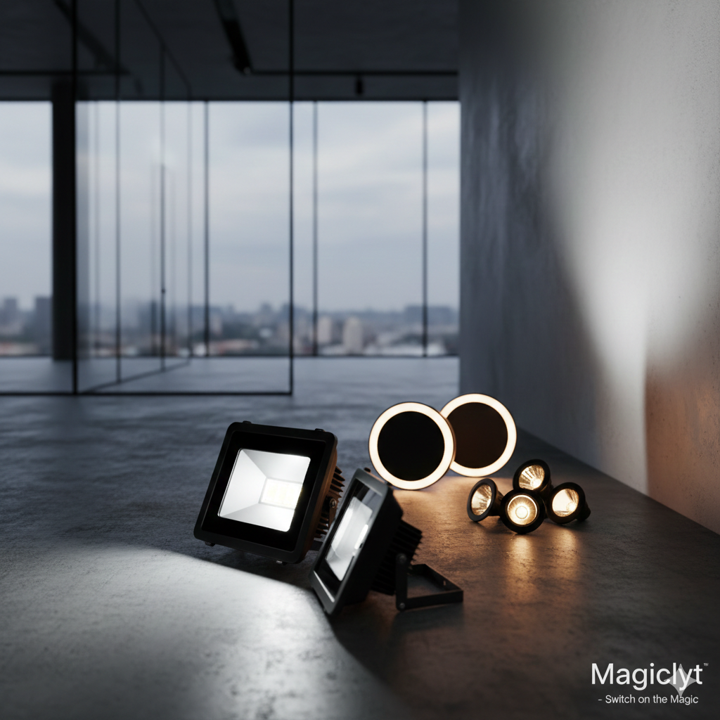 Modern Flood and Surface Lighting collection displayed by Magiclyt