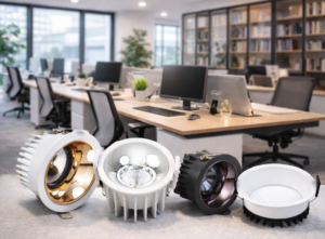 Modern LED Downlights displayed in a professional office by Magiclyt