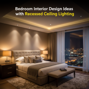 Bedroom Interior Design with Recessed Ceiling Lighting
